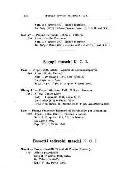 Libro delle origini dei cani iscritti nei libri genealogici italiani