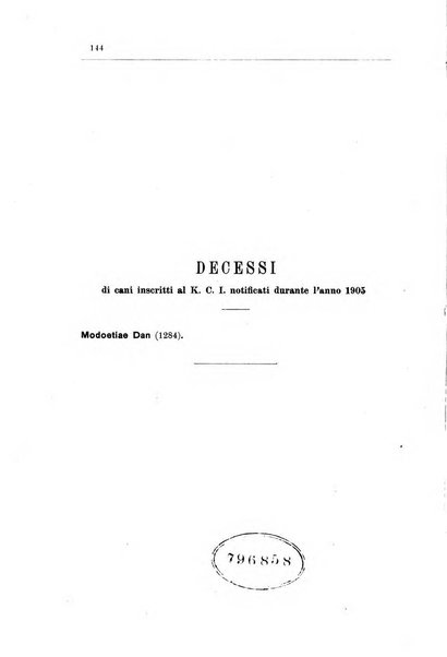 Libro delle origini dei cani iscritti nei libri genealogici italiani