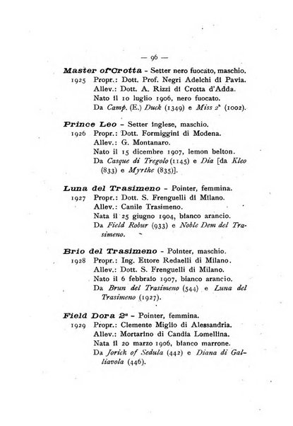 Libro delle origini dei cani iscritti nei libri genealogici italiani