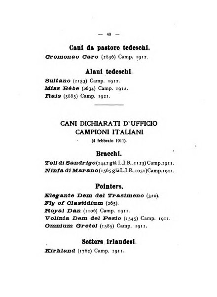 Libro delle origini dei cani iscritti nei libri genealogici italiani