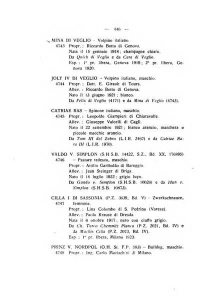 Libro delle origini dei cani iscritti nei libri genealogici italiani