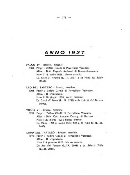 Libro delle origini dei cani iscritti nei libri genealogici italiani