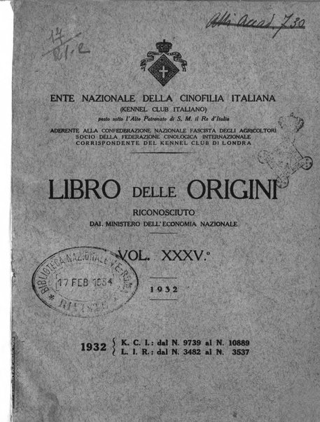 Libro delle origini dei cani iscritti nei libri genealogici italiani