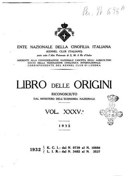 Libro delle origini dei cani iscritti nei libri genealogici italiani