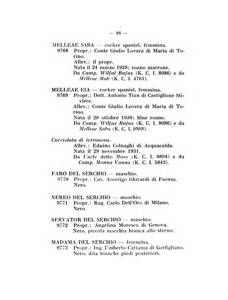 Libro delle origini dei cani iscritti nei libri genealogici italiani