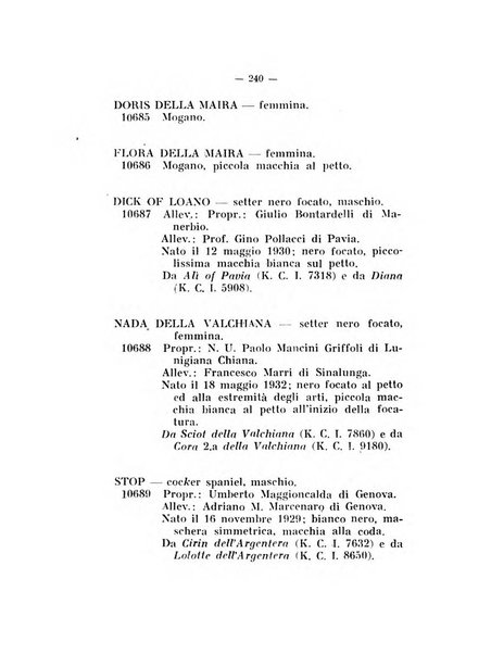 Libro delle origini dei cani iscritti nei libri genealogici italiani