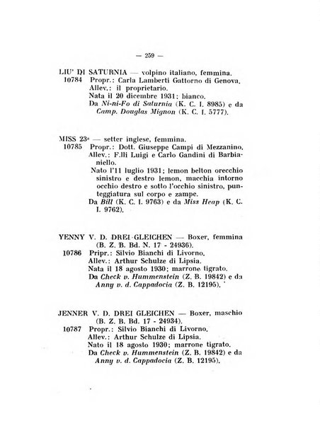 Libro delle origini dei cani iscritti nei libri genealogici italiani