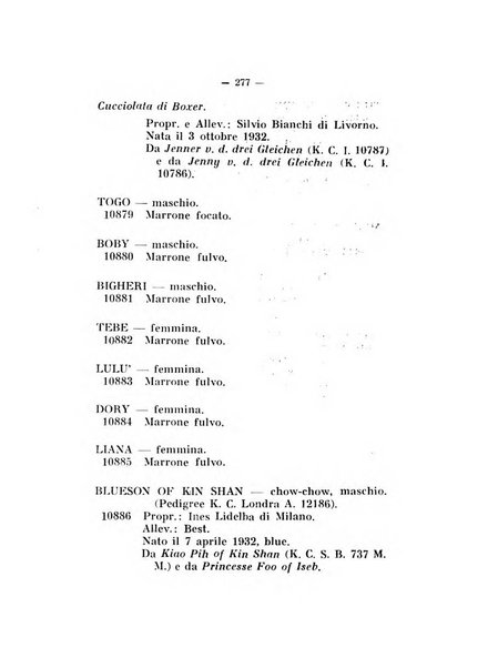 Libro delle origini dei cani iscritti nei libri genealogici italiani