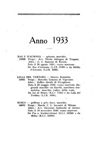 Libro delle origini dei cani iscritti nei libri genealogici italiani