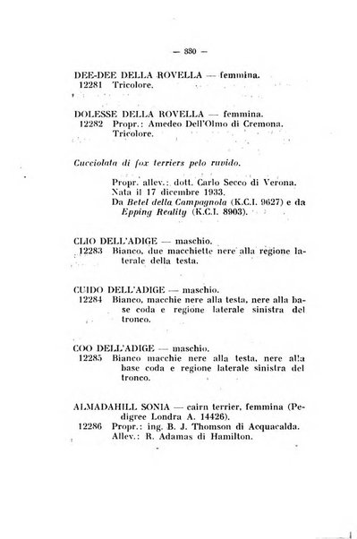 Libro delle origini dei cani iscritti nei libri genealogici italiani