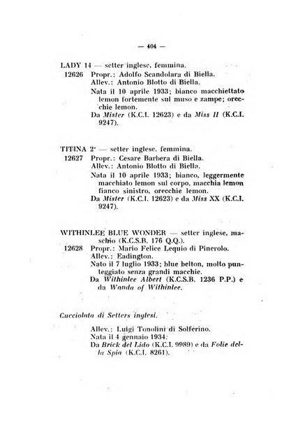 Libro delle origini dei cani iscritti nei libri genealogici italiani