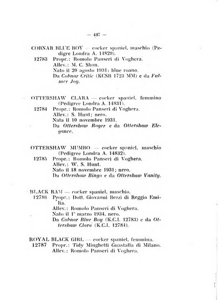 Libro delle origini dei cani iscritti nei libri genealogici italiani