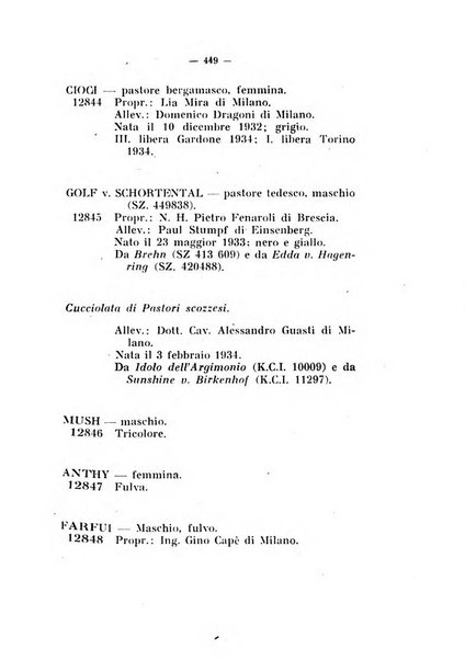 Libro delle origini dei cani iscritti nei libri genealogici italiani