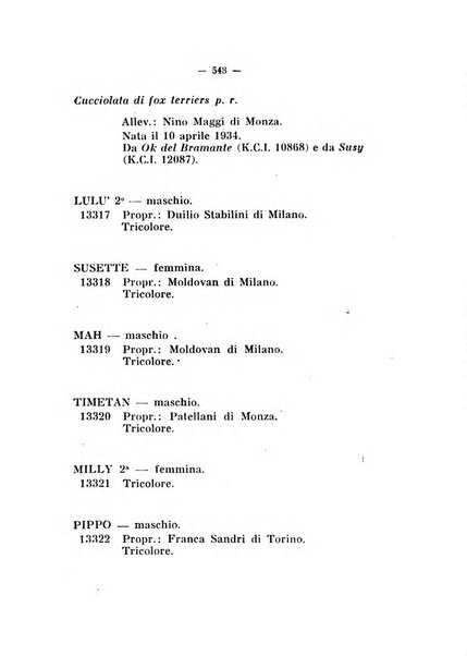 Libro delle origini dei cani iscritti nei libri genealogici italiani