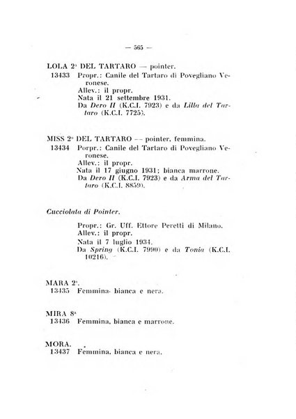 Libro delle origini dei cani iscritti nei libri genealogici italiani