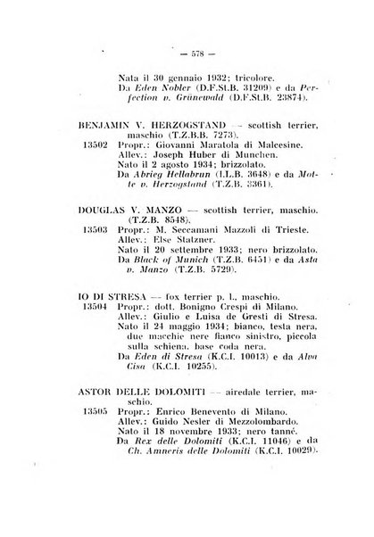 Libro delle origini dei cani iscritti nei libri genealogici italiani