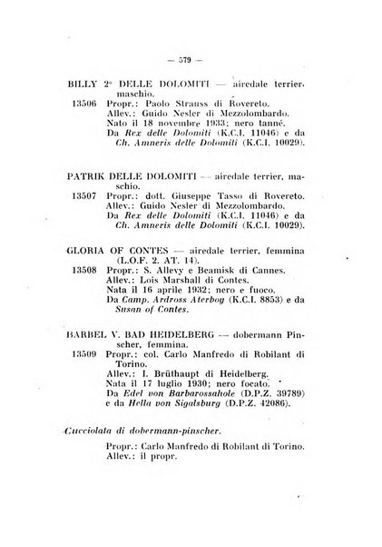 Libro delle origini dei cani iscritti nei libri genealogici italiani