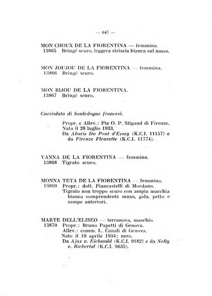 Libro delle origini dei cani iscritti nei libri genealogici italiani