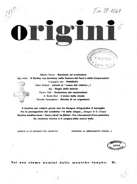 Origini quaderni di segnalazione