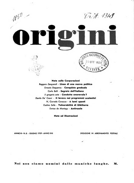 Origini quaderni di segnalazione