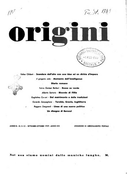 Origini quaderni di segnalazione