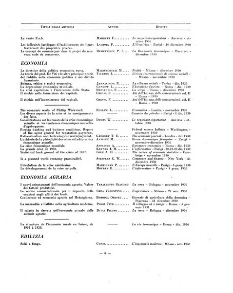 Indice bibliografico spoglio di pubblicazioni periodiche italiane ed estere pervenute alla biblioteca del Consiglio provinciale dell'economia di Milano