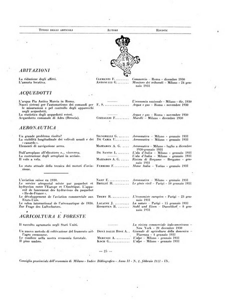 Indice bibliografico spoglio di pubblicazioni periodiche italiane ed estere pervenute alla biblioteca del Consiglio provinciale dell'economia di Milano