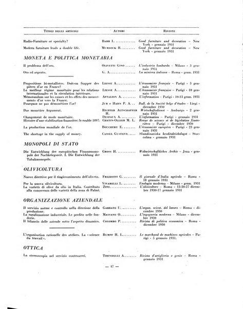 Indice bibliografico spoglio di pubblicazioni periodiche italiane ed estere pervenute alla biblioteca del Consiglio provinciale dell'economia di Milano