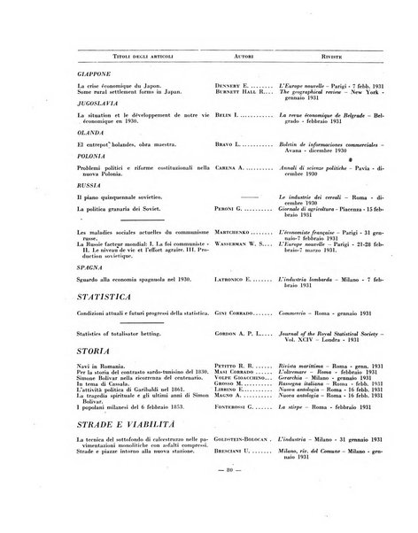 Indice bibliografico spoglio di pubblicazioni periodiche italiane ed estere pervenute alla biblioteca del Consiglio provinciale dell'economia di Milano