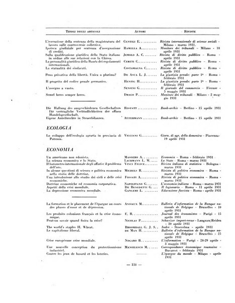 Indice bibliografico spoglio di pubblicazioni periodiche italiane ed estere pervenute alla biblioteca del Consiglio provinciale dell'economia di Milano