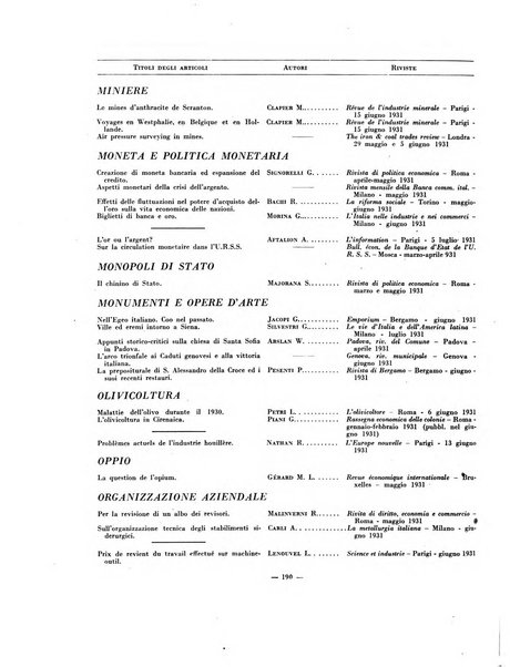 Indice bibliografico spoglio di pubblicazioni periodiche italiane ed estere pervenute alla biblioteca del Consiglio provinciale dell'economia di Milano