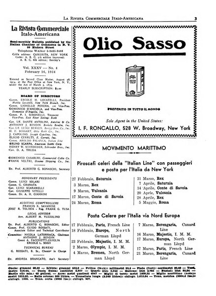 Rivista commerciale italo-americana bollettino settimanale della Camera di commercio italiana in New York