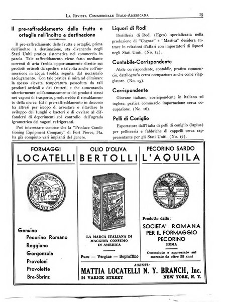 Rivista commerciale italo-americana bollettino settimanale della Camera di commercio italiana in New York