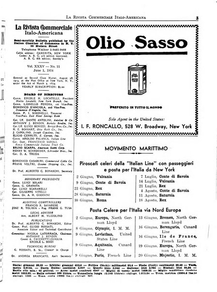 Rivista commerciale italo-americana bollettino settimanale della Camera di commercio italiana in New York