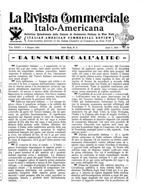 Rivista commerciale italo-americana bollettino settimanale della Camera di commercio italiana in New York