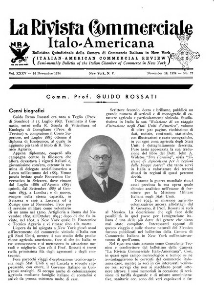 Rivista commerciale italo-americana bollettino settimanale della Camera di commercio italiana in New York