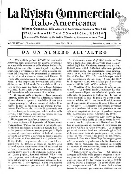 Rivista commerciale italo-americana bollettino settimanale della Camera di commercio italiana in New York