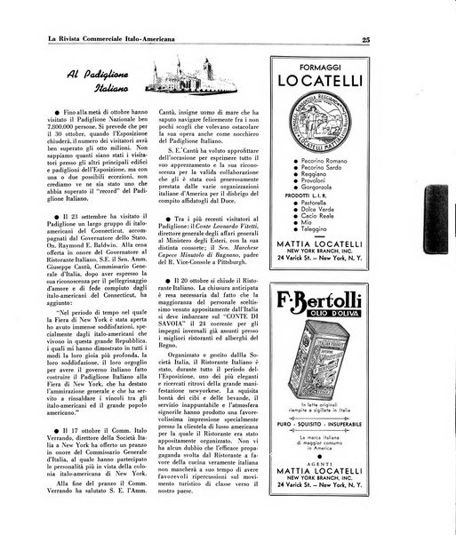 Rivista commerciale italo-americana bollettino settimanale della Camera di commercio italiana in New York