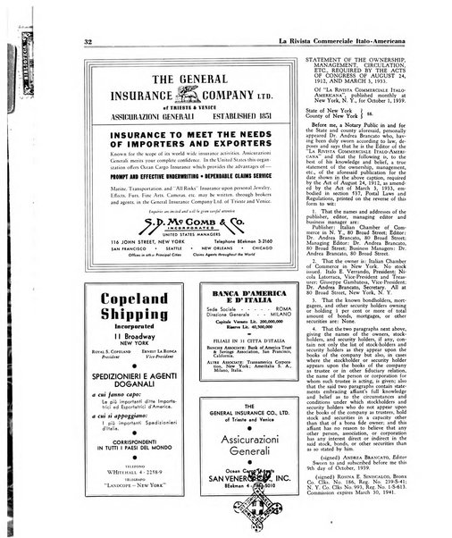 Rivista commerciale italo-americana bollettino settimanale della Camera di commercio italiana in New York