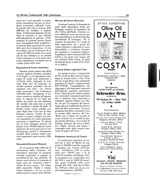 Rivista commerciale italo-americana bollettino settimanale della Camera di commercio italiana in New York