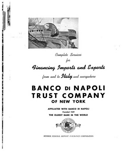 Rivista commerciale italo-americana bollettino settimanale della Camera di commercio italiana in New York