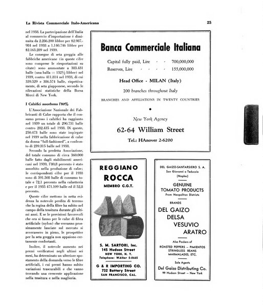 Rivista commerciale italo-americana bollettino settimanale della Camera di commercio italiana in New York