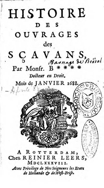 Histoire des ouvrages des sçavans