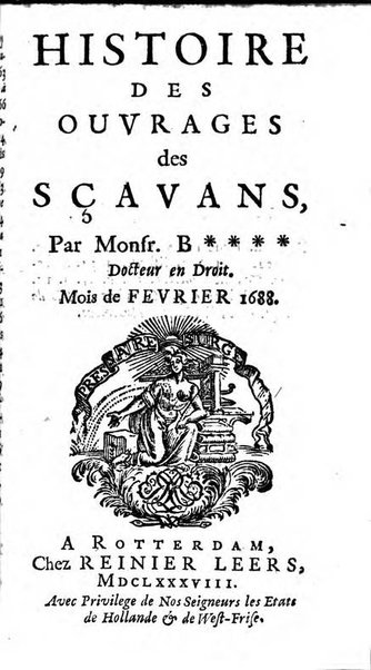 Histoire des ouvrages des sçavans