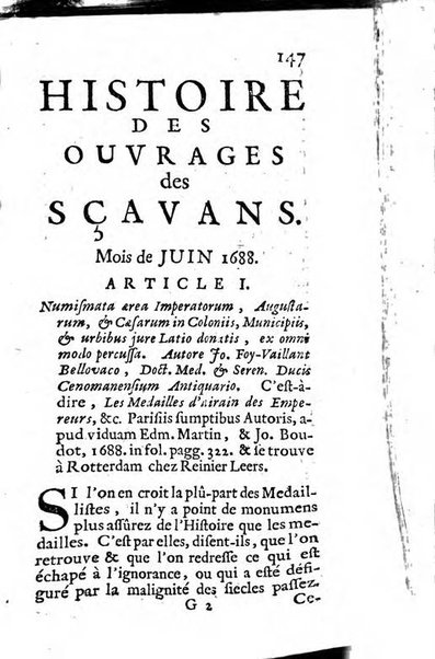 Histoire des ouvrages des sçavans