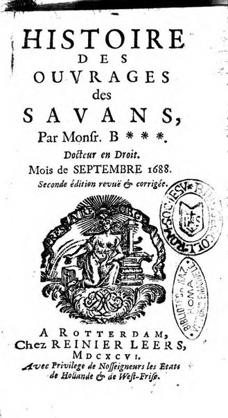 Histoire des ouvrages des sçavans