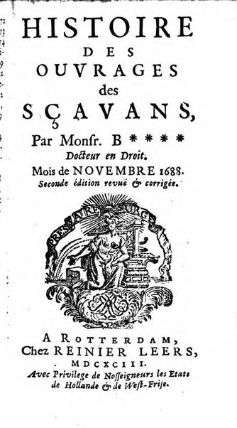 Histoire des ouvrages des sçavans