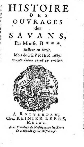 Histoire des ouvrages des sçavans