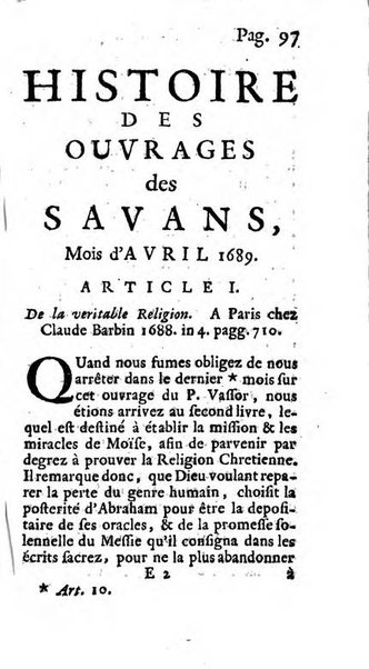 Histoire des ouvrages des sçavans