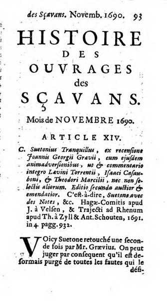 Histoire des ouvrages des sçavans